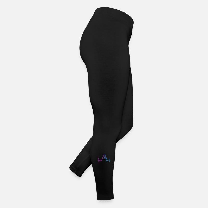 Chevaux battement de coeur cheval équitation cavalière Legging en jersey Femme