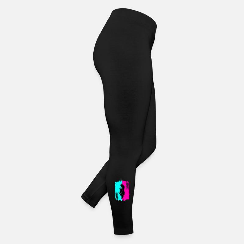 Black Samurai In A Turquoise And Pink Frame Women’s Jersey Leggings