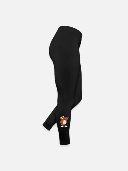 Eule Bodybuilder Hantel Bodybuilding - Frauen Jersey Leggings - Schwarz - Rechts