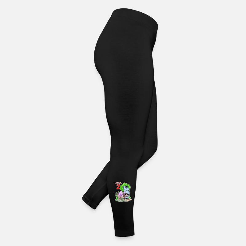 2. Geburtstag Niedliche Tiere 2 Jahre alt Frauen Jersey Leggings