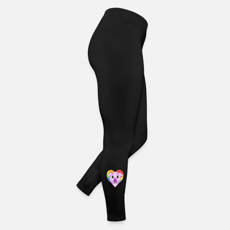 Gay Regenbogen Herz Tier Schwein Frauen Jersey Leggings