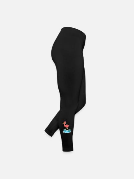 Flamingo Shark Fins - Women’s Jersey Leggings - black - Right