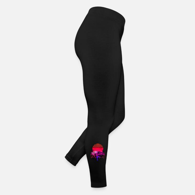Retro Wave Supercar Sunset Legging en jersey Femme