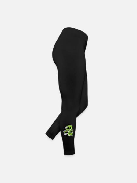 Schlange Familie - Schlange mit Baby - Schlangen - Frauen Jersey Leggings - Schwarz - Rechts