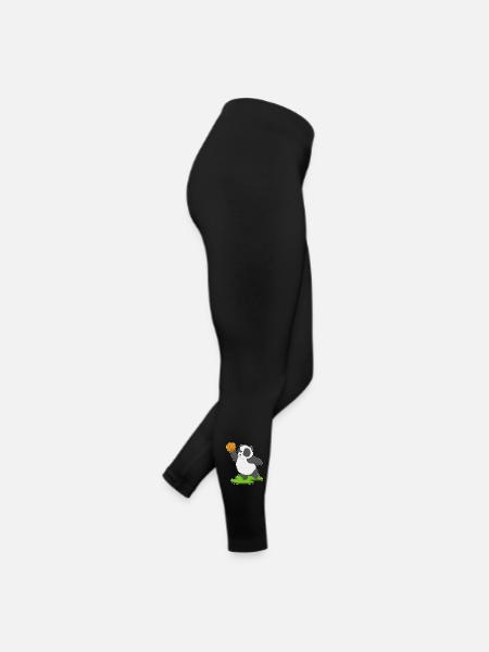Panda Basketball Player Basketball - Women’s Jersey Leggings - black - Right