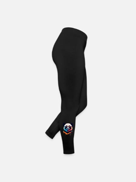 Panda Power: Retro Panda T-Shirt - Women’s Jersey Leggings - black - Right
