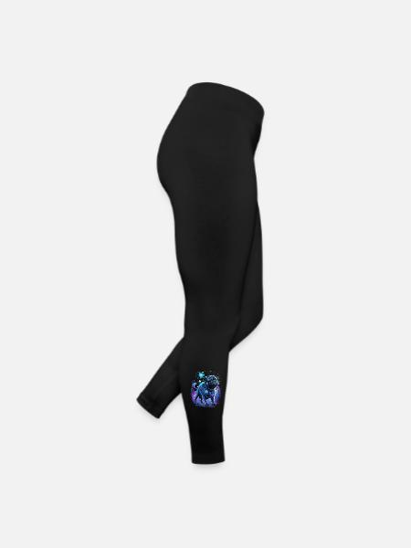 Mitternachtszauber Mops Hund - Frauen Jersey Leggings - Schwarz - Rechts