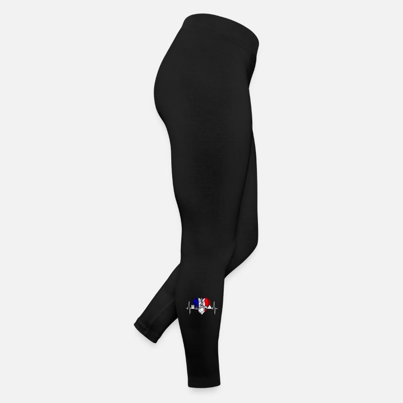 Paris Skyline Herzschlag Eiffelturm Frankreich Frauen Jersey Leggings