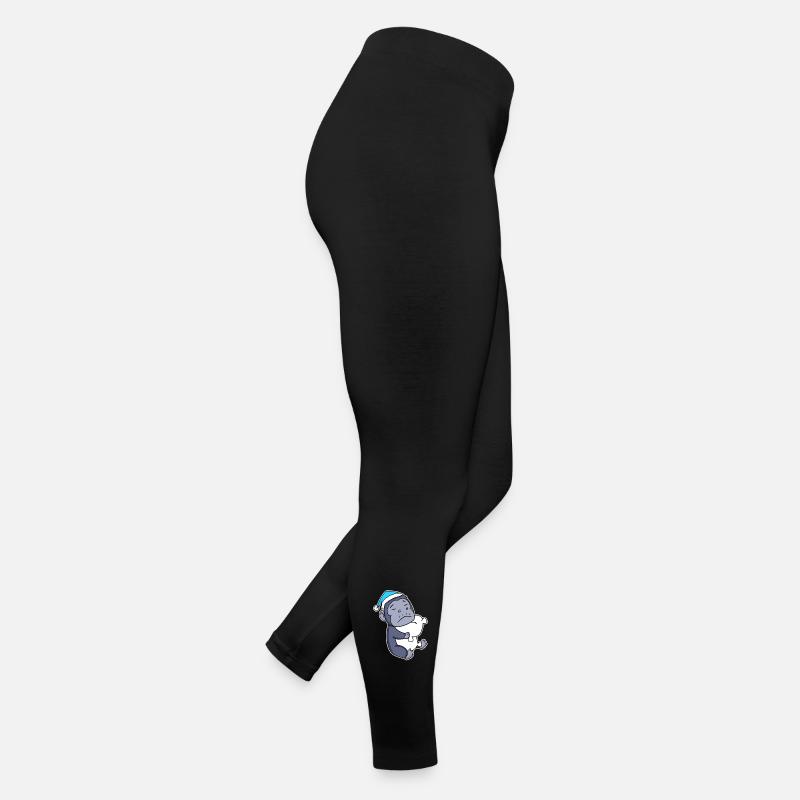 Monkey with pillow and sleepy cap Women’s Jersey Leggings