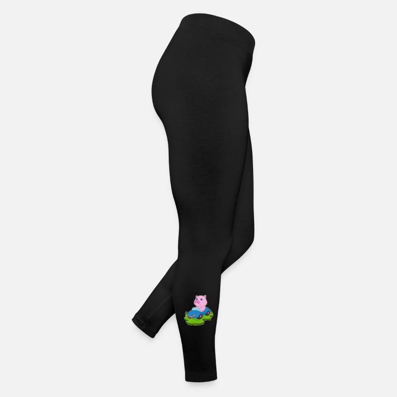Schwein Auto Frauen Jersey Leggings