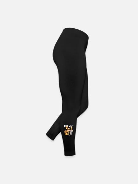 3 Kindergeburtstag Löwe Elefant Giraffe 3 Jahre - Frauen Jersey Leggings - Schwarz - Rechts
