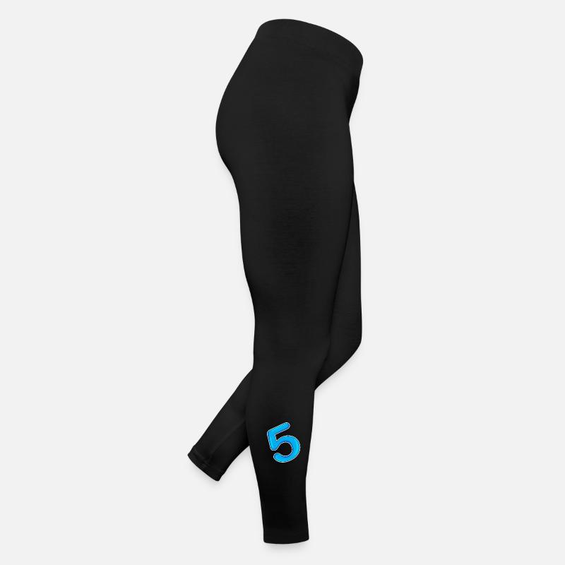 Nummer 5 Blau Frauen Jersey Leggings