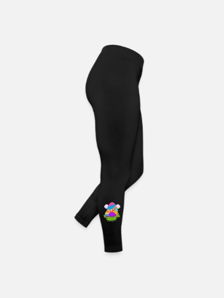 Easter Easter Eggs Angel Wings - Women’s Jersey Leggings - black - Right