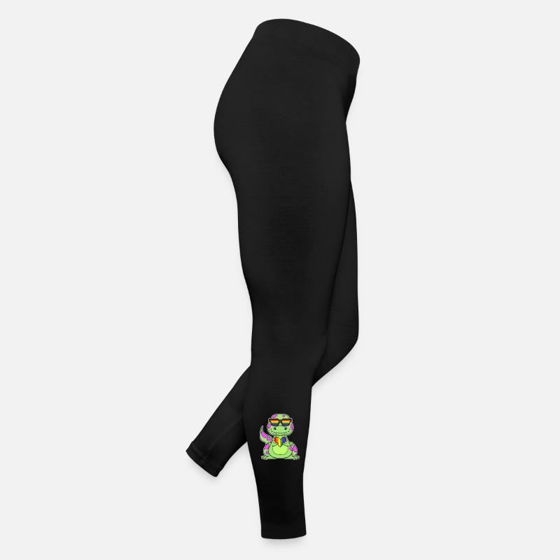 Dino Rainbow Heart Dinosaur Motif Women’s Jersey Leggings