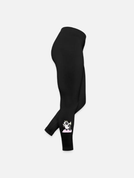Ailes d’ange de panda - Legging en jersey Femme - noir - Droite
