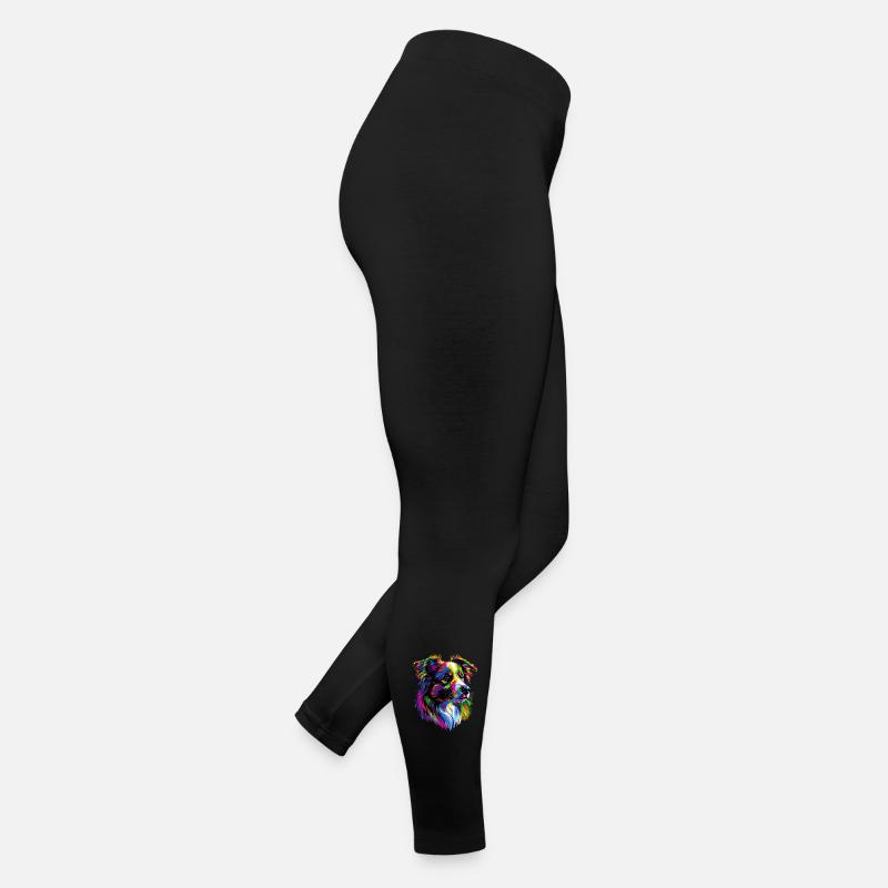 Australian Shepherd Bunte Farben Pop Art Aussie Frauen Jersey Leggings