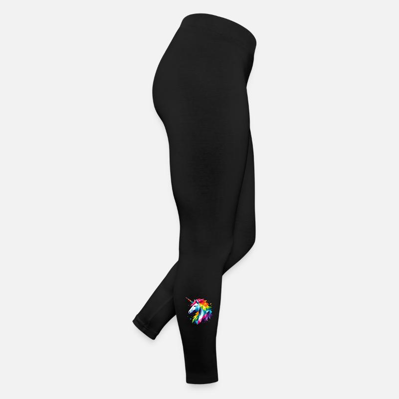 Geometrisches Polygon Einhorn Regenbogen Fantasy Kunst Frauen Jersey Leggings