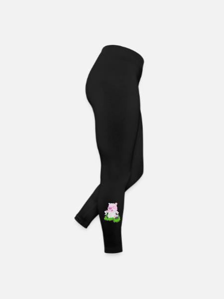 Cochon Halloween Momie - Legging en jersey Femme - noir - Droite
