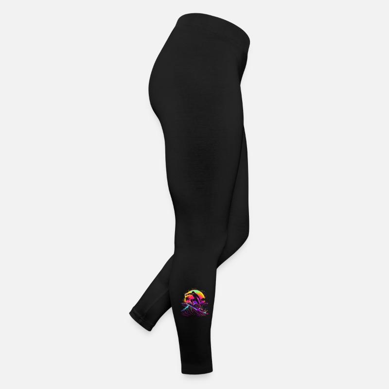 Surfer Vaporwave Frauen Jersey Leggings