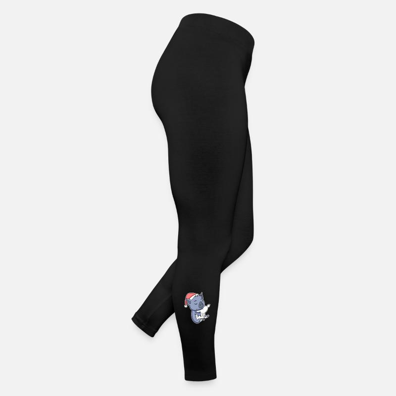 Chauve-souris mignonne fatiguée dormir à Noël Legging en jersey Femme
