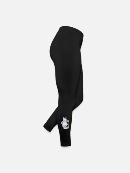 Nilpferd Baseball Baseballschläger - Frauen Jersey Leggings - Schwarz - Rechts
