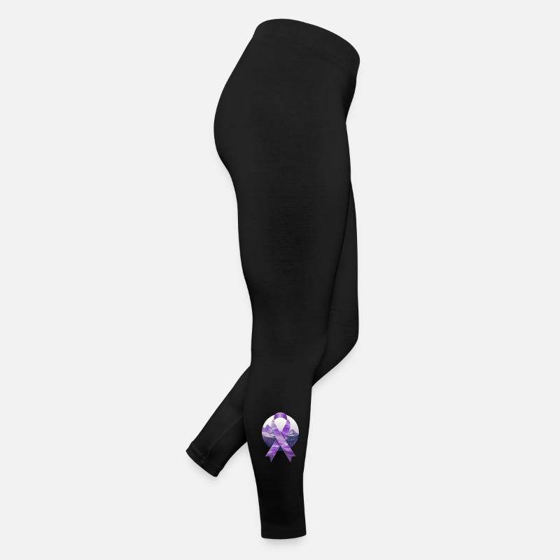 Lavendel Krebs Bewusstein Schleife Berge Geschenk Frauen Jersey Leggings