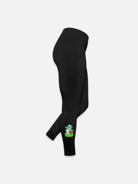 Forfait Noël crocodile - Legging en jersey Femme - noir - Droite