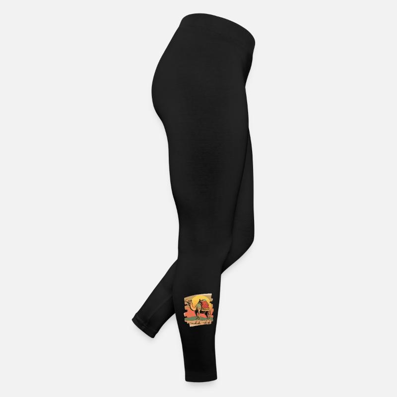 Kamel - Frauen Jersey Leggings - Schwarz