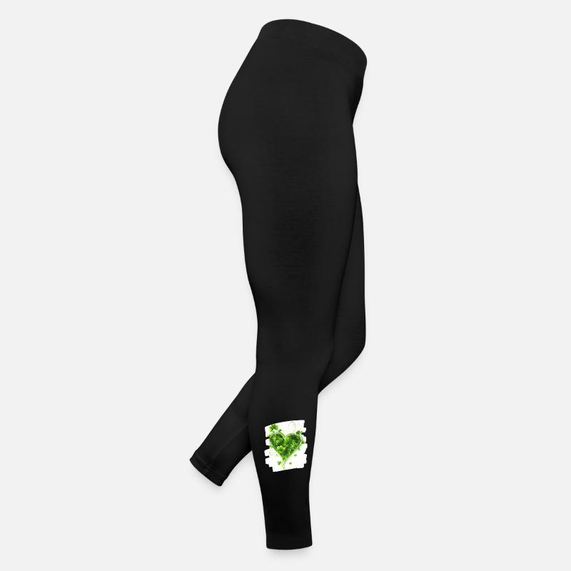 St. Patricks day Kleeblatt Herz Frauen Jersey Leggings
