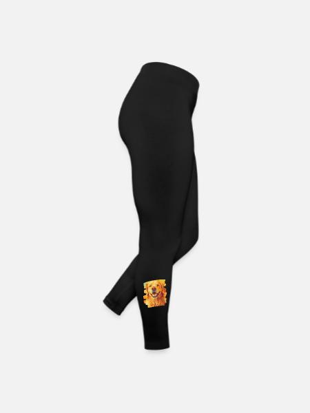 Golden Retriever - Frauen Jersey Leggings - Schwarz - Rechts