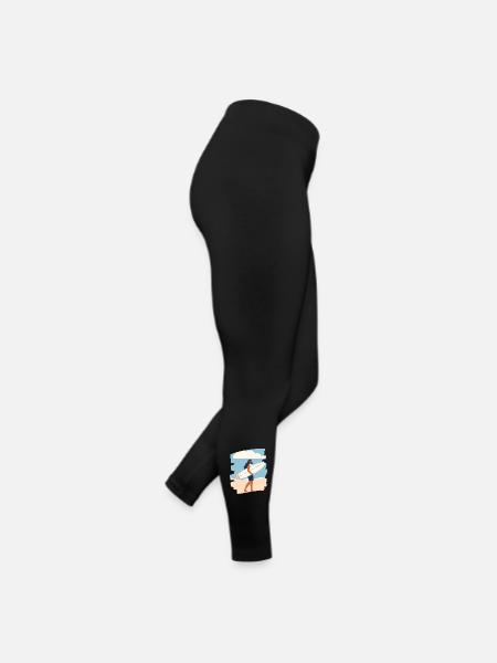 Surfer - Frauen Jersey Leggings - Schwarz - Rechts