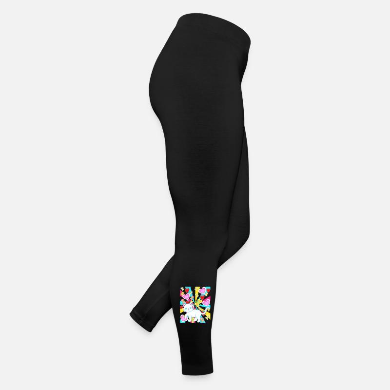 bunt farbenfreudig Retro Sommer Katze Katzen Frauen Jersey Leggings
