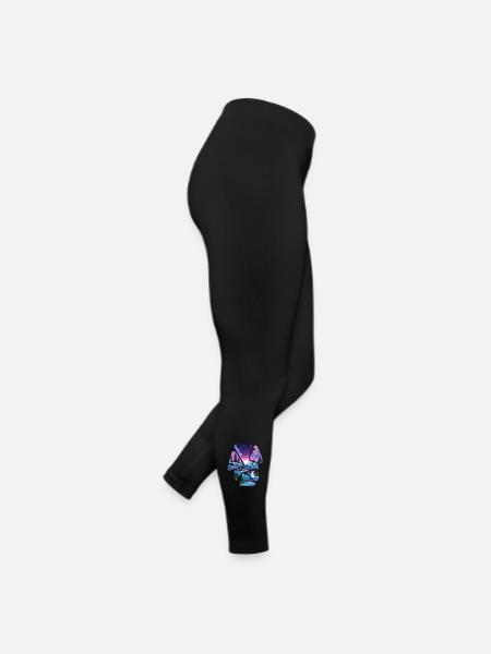 Landscape Snow Puzzle Fantasy - White Rabbit - Women’s Jersey Leggings - black - Right