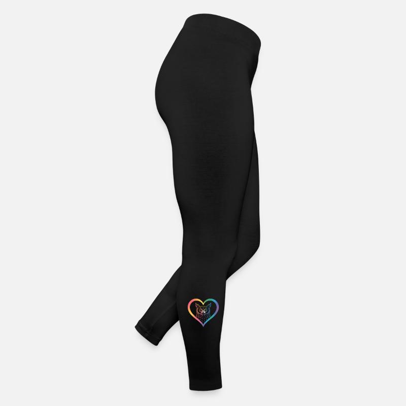 Regenbogen Eulen Herz Design Frauen Jersey Leggings
