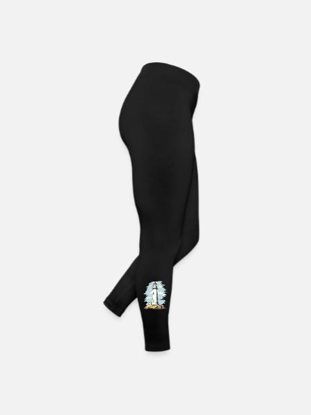 Motif côtier de phare sur le rocher - Legging en jersey Femme - noir - Droite