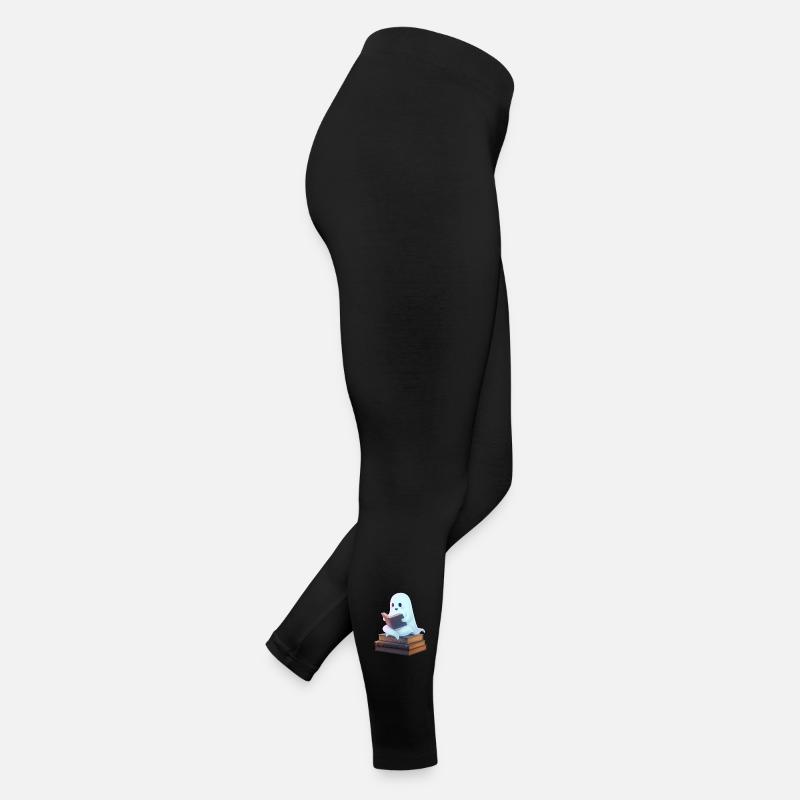 Playful ghost reading design Women’s Jersey Leggings