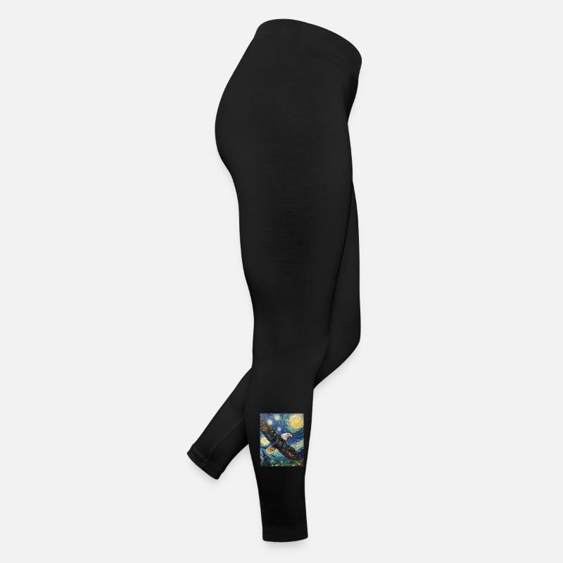 Adler Vogel Van Gogh Style Starry Night Frauen Jersey Leggings