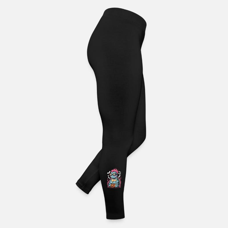 Tortue punk d’Halloween avec panier de citrouille Legging en jersey Femme