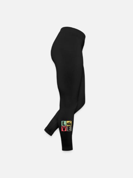 KäseLiebe Pop Art Quadrat - Frauen Jersey Leggings - Schwarz - Rechts