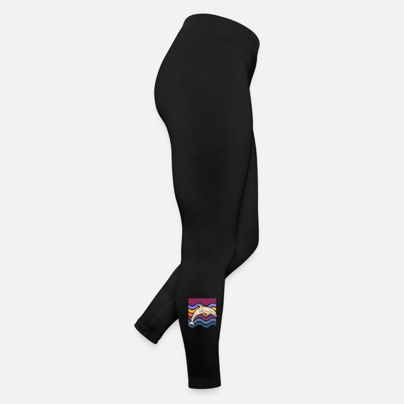 Dauphin sur des vagues colorées Legging en jersey Femme
