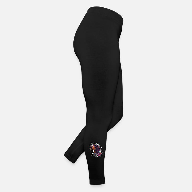 Colorful Dog Head Splatter Art Women’s Jersey Leggings