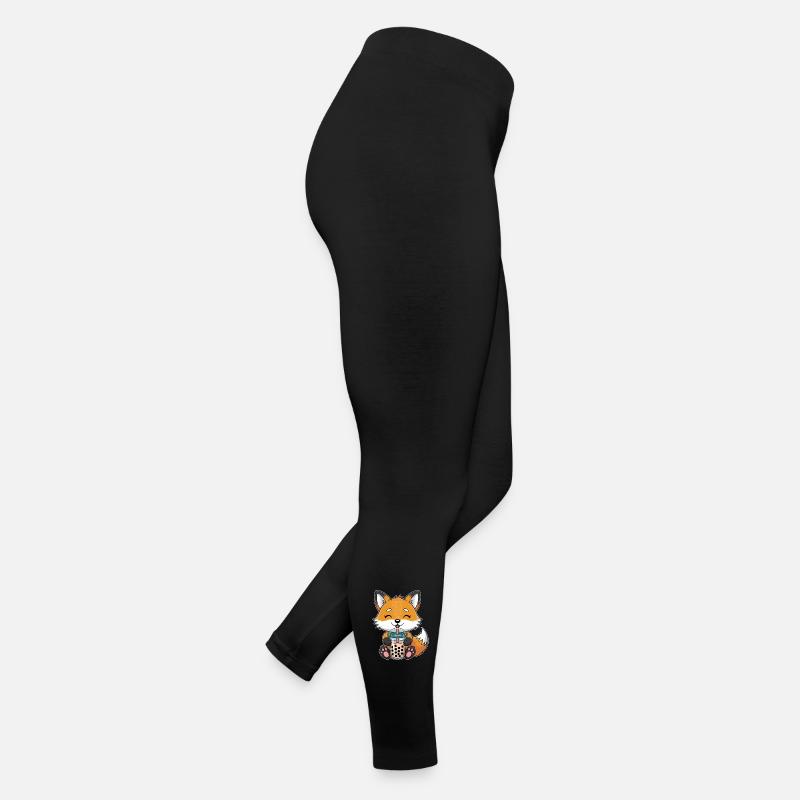 Kawaii Bubble Tee Fuchs Boba Tee Frauen Jersey Leggings
