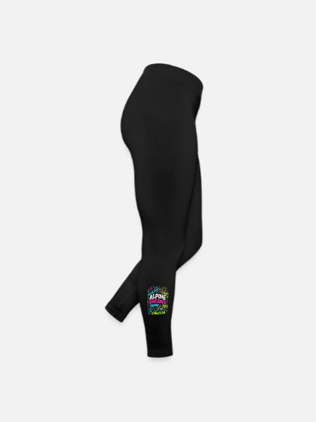Rêves alpins | Conception de skis d’hiver - Legging en jersey Femme - noir - Droite