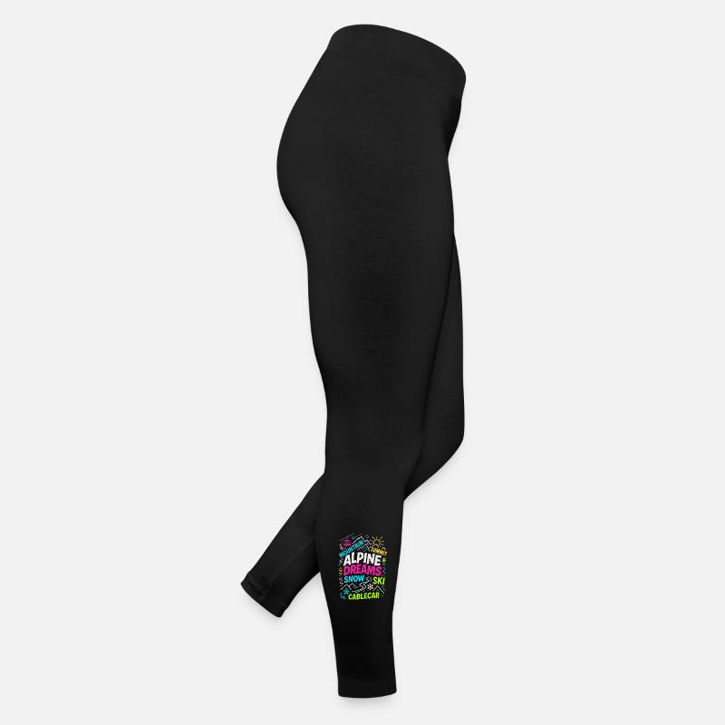 Rêves alpins | Conception de skis d’hiver Legging en jersey Femme
