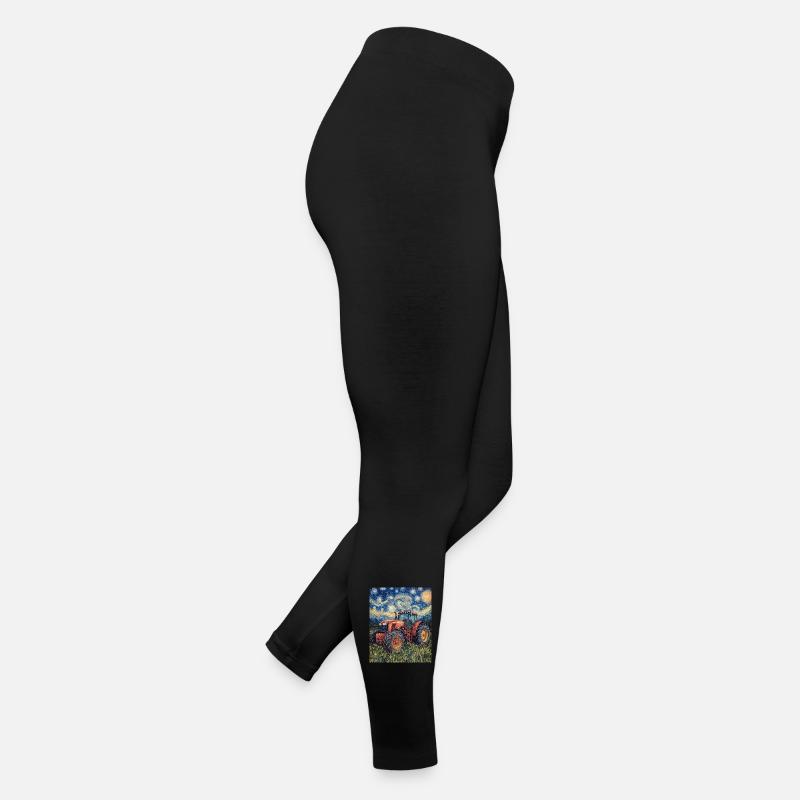 Traktor Bauer Landwirt Van Gogh Style Frauen Jersey Leggings