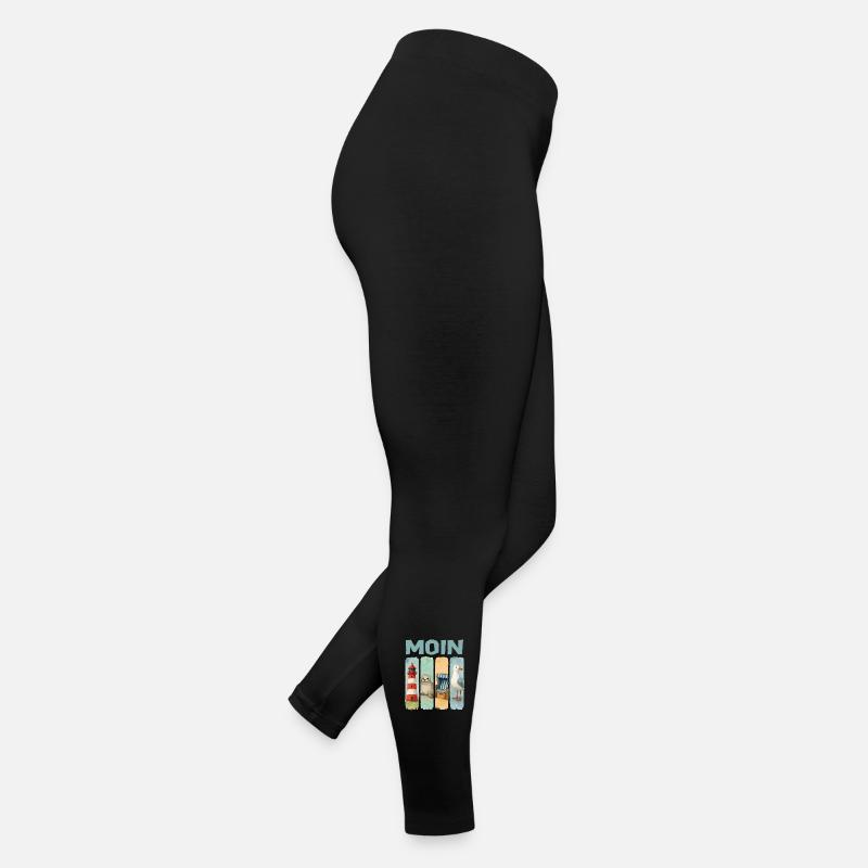 Moin Leuchtturm Robbe Strandkorb Möwe Küste Frauen Jersey Leggings