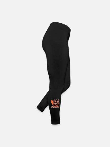 Just a Guy Who Loves Playing Lacrosse Passion - Women’s Jersey Leggings - black - Right