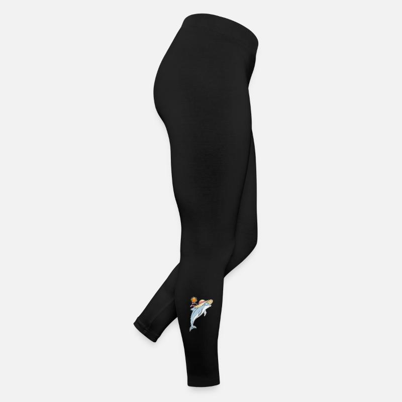 Delfin Strand Strohhut Sommer Frauen Jersey Leggings