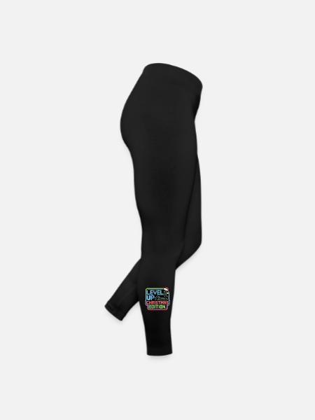 Level Up for Christmas - Pixel Gamer Gift - Women’s Jersey Leggings - black - Right