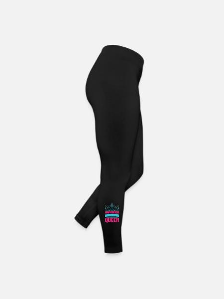 Funny Harmonica Player Queen Harmonica - Frauen Jersey Leggings - Schwarz - Rechts